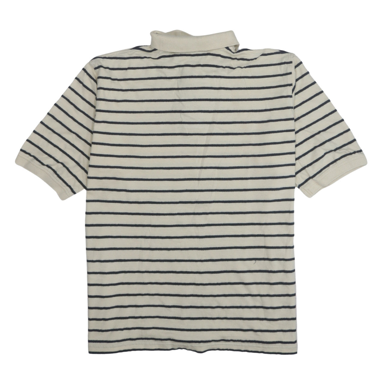Timberland Men’s White Striped Polo Shirt Size L Classic Cotton