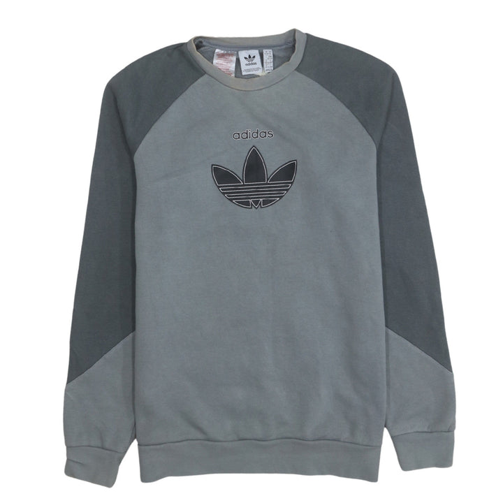 adidas Boys Grey Crew Neck Pullover Sweatshirt Size 16 Years