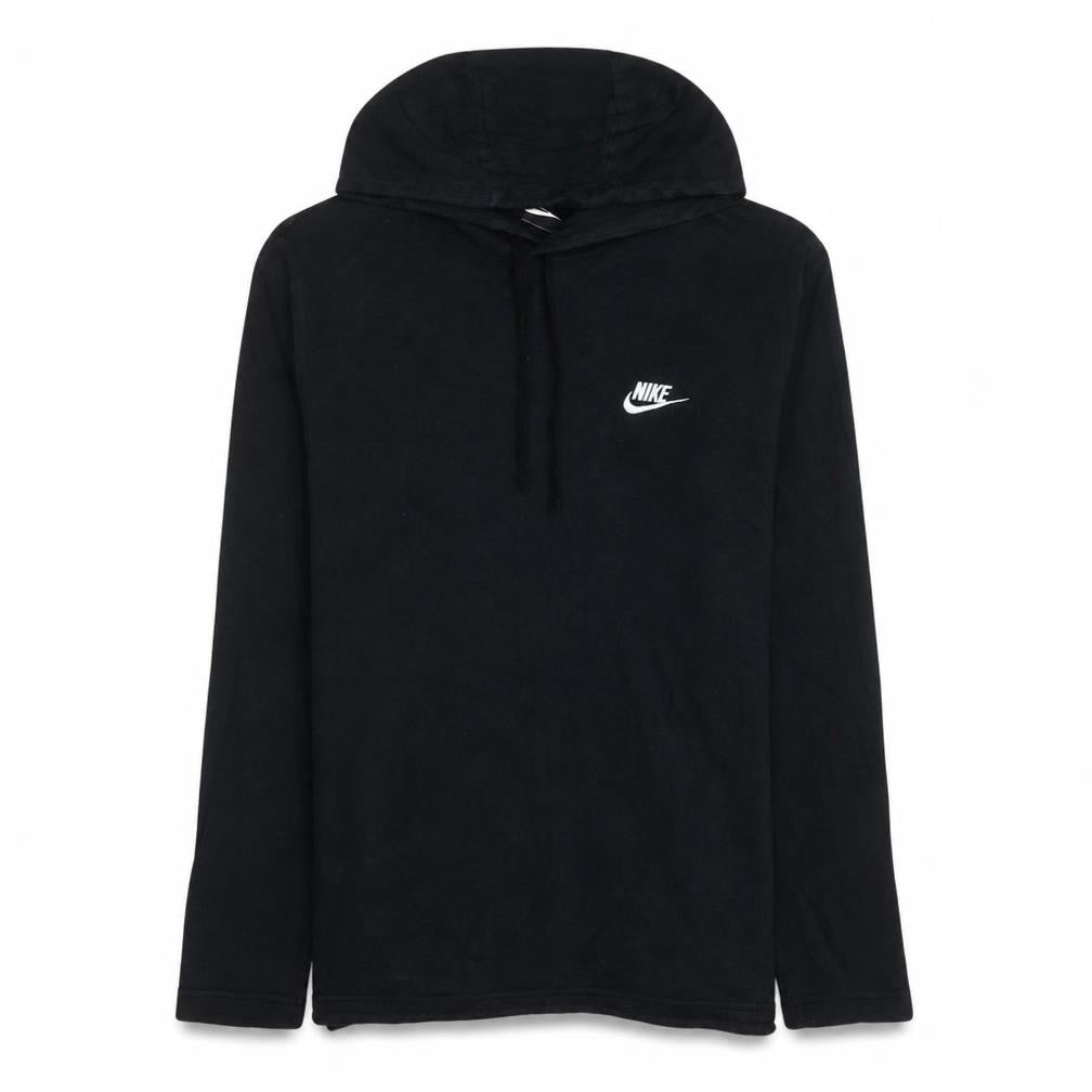 Front view of Nike Men's Black M Pullover Hoodie Sweatshirt Cotton Logo