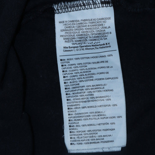 Nike Men's Black M Pullover Hoodie Sweatshirt Cotton Logo