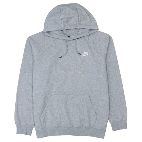 Nike Men's Grey Pullover Hoodie L Cotton Blend Sportswear