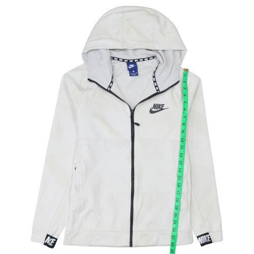 Nike Men's White Full Zip Hooded Sweatshirt Size S Lightweight