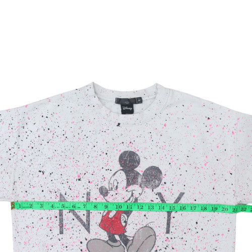 Disney Women's White Mickey Mouse Graphic Pullover Sweatshirt M