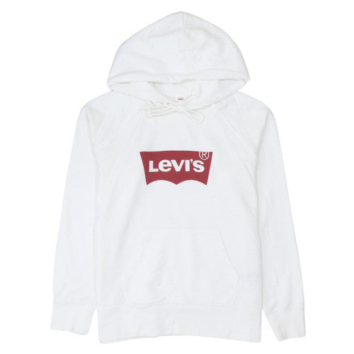 Levi's Men's White Pullover Hoodie M Graphic Logo Sweatshirt