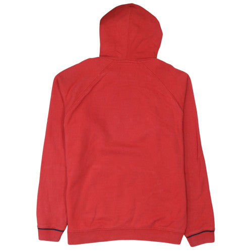 Diesel Mens Red Pullover Hoodie L Graphic Logo Fleece Sweatshirt