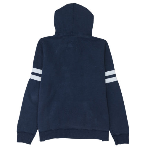 Hollister Men’s Blue Pullover Hoodie L Fleece Embroidered Logo