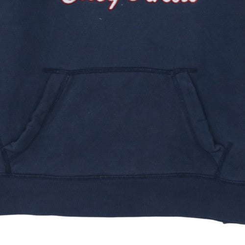 Hollister Men’s Blue Pullover Hoodie L Fleece Embroidered Logo