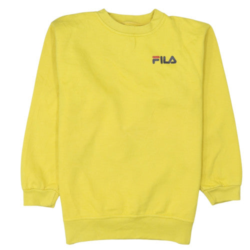 Fila Men's Yellow Small Pullover Sweatshirt Crew Neck Logo