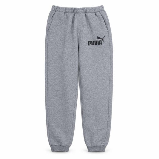 Front view of Puma men’s grey jogger sweatpants m regular fit fleece activewear