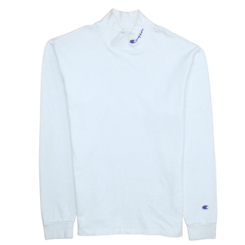 Champion Men's White Medium High Neck Pullover Sweatshirt