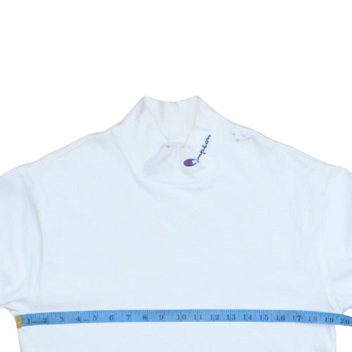 Champion Men's White Medium High Neck Pullover Sweatshirt