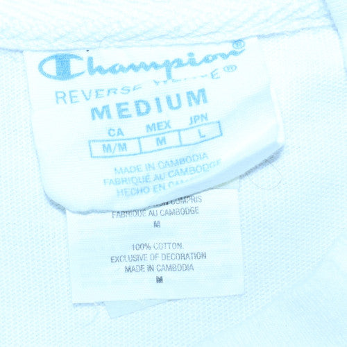 Champion Men's White Medium High Neck Pullover Sweatshirt