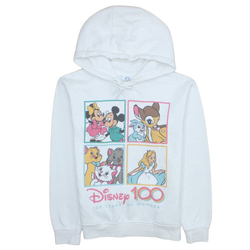 Primark Disney 100 White Hoodie Women 2XS Pullover Graphic Print