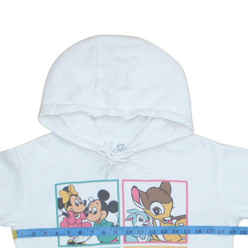 Primark Disney 100 White Hoodie Women 2XS Pullover Graphic Print