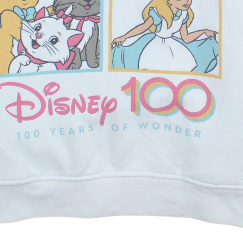 Primark Disney 100 White Hoodie Women 2XS Pullover Graphic Print
