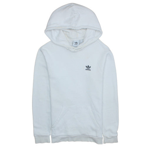 Adidas Men's White Pullover Hoodie S Regular Fit Sports Fleece