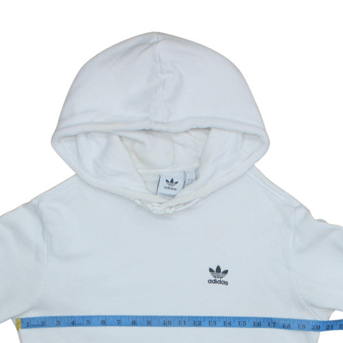 Adidas Men's White Pullover Hoodie S Regular Fit Sports Fleece