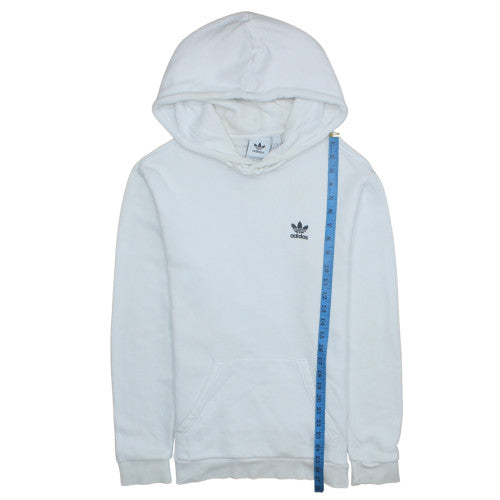Adidas Men's White Pullover Hoodie S Regular Fit Sports Fleece