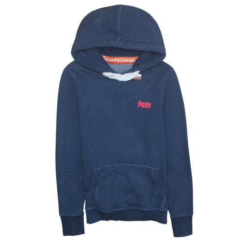 Superdry Men’s Blue Pullover Hoodie L Cotton Fleece Casual