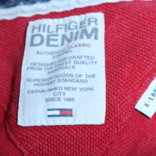 Hilfiger Denim Men's Red Cotton Polo Shirt XL Classic Fit