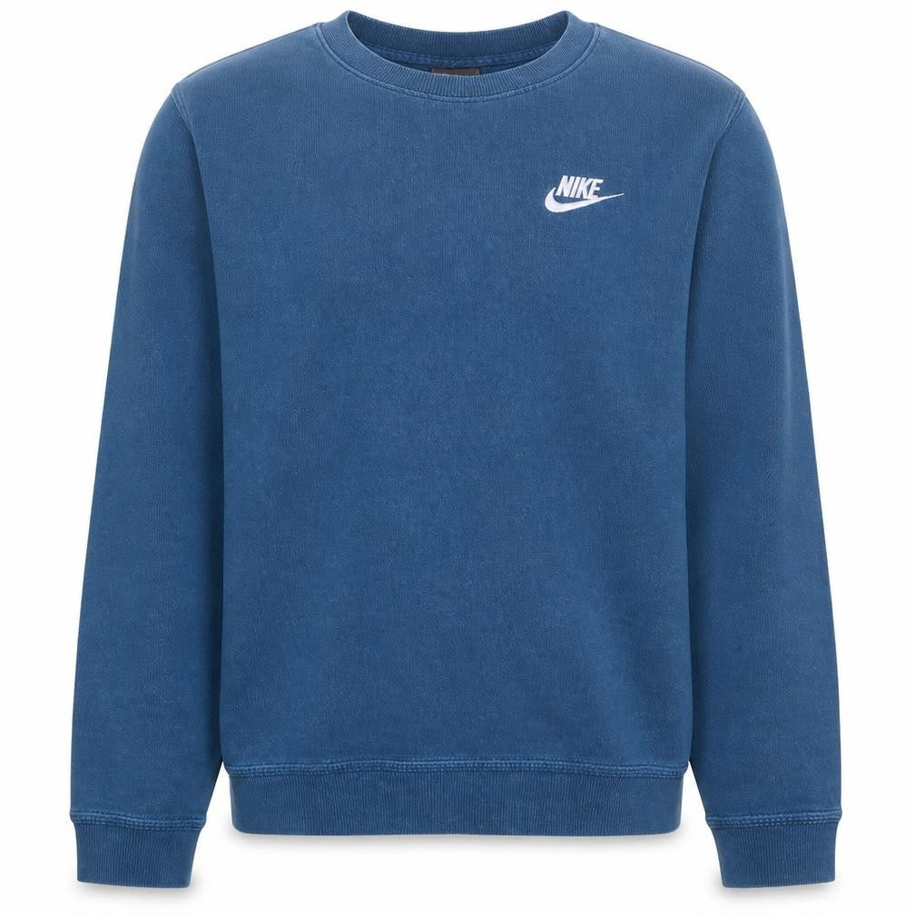 Front view of Nike Blue Teens Pullover Crew Neck Sweatshirt L Regular Fit