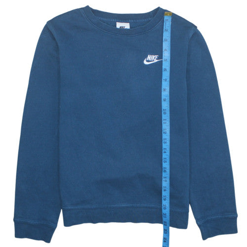 Nike Blue Teens Pullover Crew Neck Sweatshirt L Regular Fit