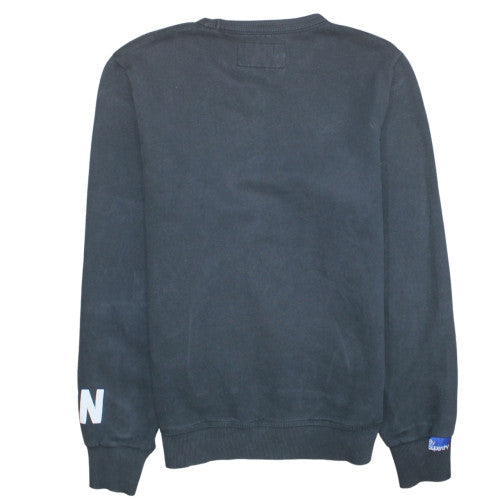 Superdry Men's Black Crew Neck Pullover Sweatshirt L Sports Japan 72