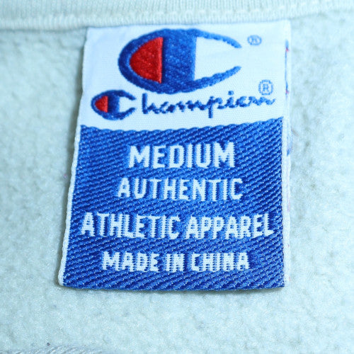 Champion Men's White Collared 1/2 Zip Sweatshirt Medium Fleece