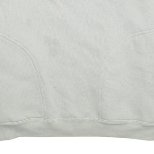 Champion Men's White Collared 1/2 Zip Sweatshirt Medium Fleece