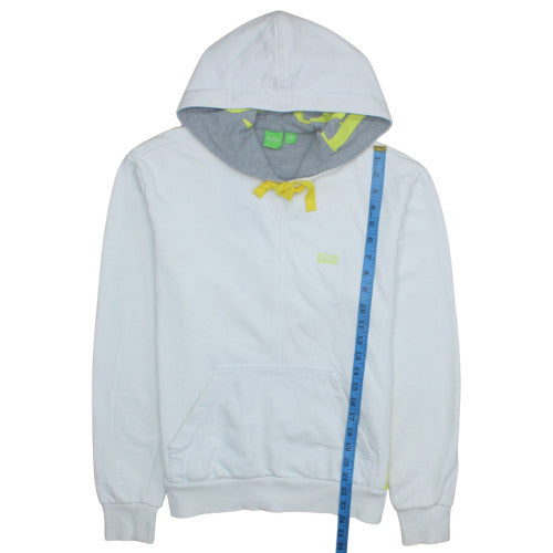 BOSS Mens White Hoodie Sweatshirt L Hooded Cotton Casual
