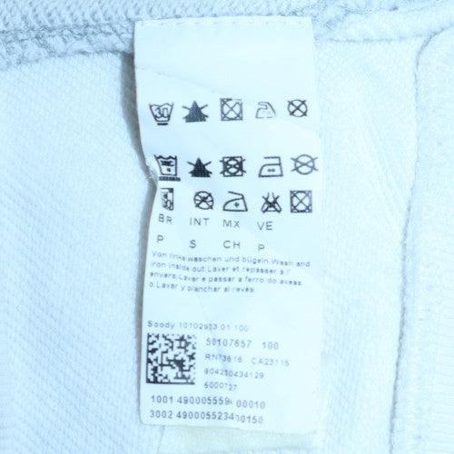BOSS Mens White Hoodie Sweatshirt L Hooded Cotton Casual