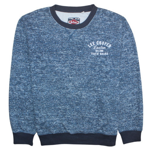 Lee Cooper Men Blue 2XL Pullover Sweatshirt Crew Neck Cotton Blend