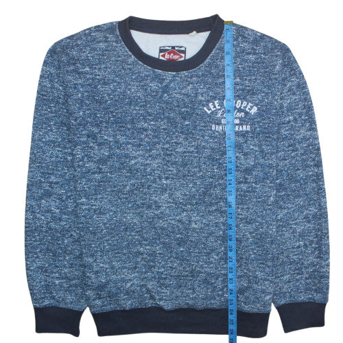 Lee Cooper Men Blue 2XL Pullover Sweatshirt Crew Neck Cotton Blend