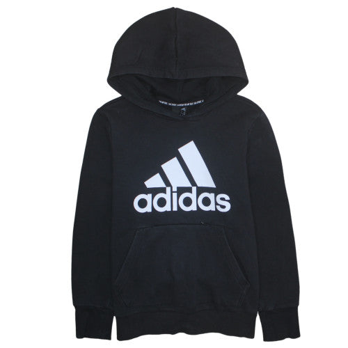 Adidas Womens Black Hoodie UK 12-14 Pullover Long Sleeve Logo Sweatshirt