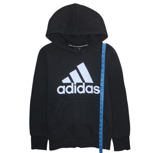 Adidas Womens Black Hoodie UK 12-14 Pullover Long Sleeve Logo Sweatshirt