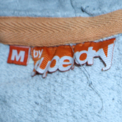 Superdry Men's Grey Pullover Hoodie M Graphic Logo Sweatshirt