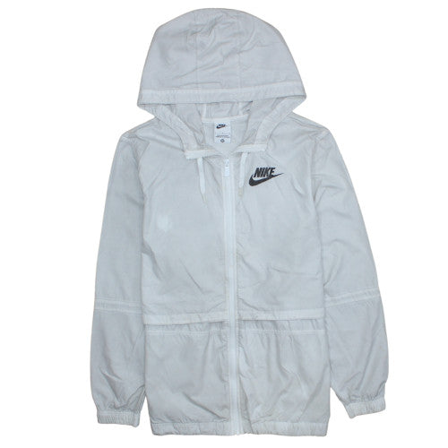 Nike Men's White Full Zip Lightweight Hooded Sports Jacket L