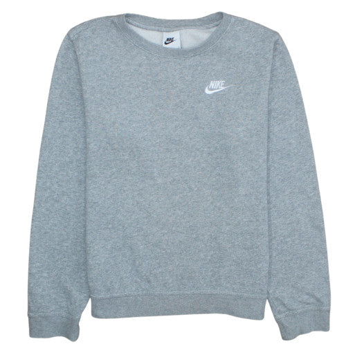 Nike Teens Grey Pullover Sweatshirt L Crew Neck Sports Fleece