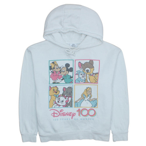 Disney 100 Primark White Hoodie Women M Pullover Graphic Hooded Sweatshirt