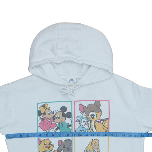 Disney 100 Primark White Hoodie Women M Pullover Graphic Hooded Sweatshirt
