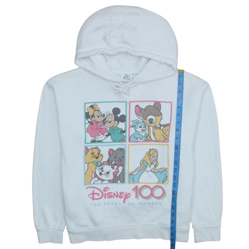 Disney 100 Primark White Hoodie Women M Pullover Graphic Hooded Sweatshirt