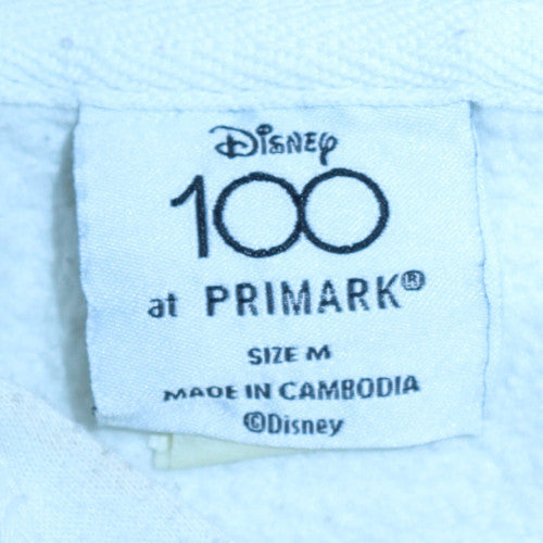 Disney 100 Primark White Hoodie Women M Pullover Graphic Hooded Sweatshirt