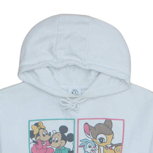 Disney 100 Primark White Hoodie Women M Pullover Graphic Hooded Sweatshirt