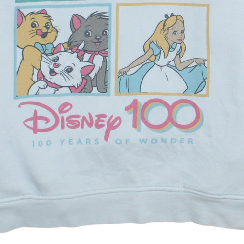 Disney 100 Primark White Hoodie Women M Pullover Graphic Hooded Sweatshirt