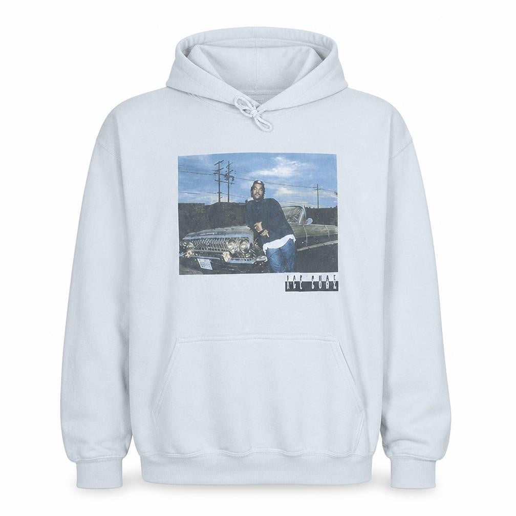 Ice Cube Men's White Pullover Hoodie L Graphic Hip Hop Fleece