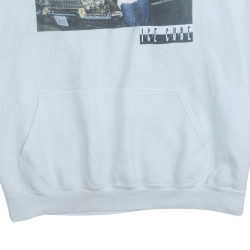 Ice Cube Men's White Pullover Hoodie L Graphic Hip Hop Fleece