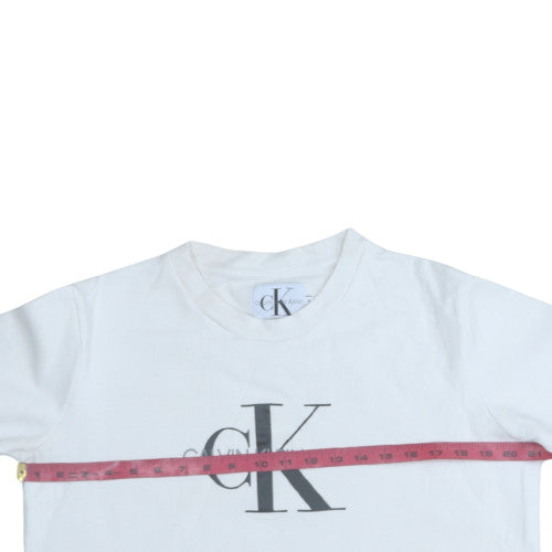Calvin Klein Jeans Men's White Logo Pullover Sweatshirt M