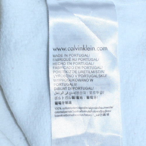 Calvin Klein Jeans Men's White Logo Pullover Sweatshirt M