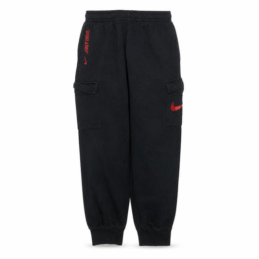 Front view of Nike Teens Black Fleece Jogger Activewear Trousers L