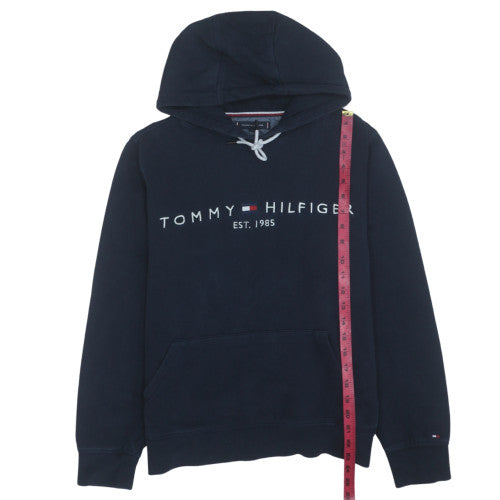 Tommy Hilfiger Men's Blue Pullover Hoodie Size M Embroidered Logo